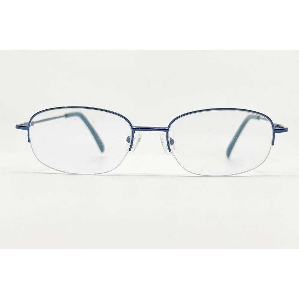 Unbranded Eyeglasses Frames Womens Blue Half Rim Oval 48-18-135 48mm